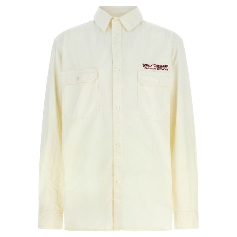 WILLY CHAVARRIA Beige Cotton Men's Blouse